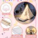 2 Pack Kids Teepee Tent with Mattress,Fitted Sheet,Light String,Washable Natural Cotton Toddler Play Tent for Girls Boys Indoor Outdoor Sleepover Slumber Birthday Party(White), 61.81 x 7.09 x 25.98 inches