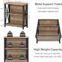 FATORRI Small Bookcase, Wood and Metal Low Short Bookshelf, Industrial Book Case and Rustic Book Shelf for Small Space (Rustic Oak), Without Drawer