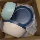 Grow Forward 16-piece Premium Wheat Straw Dinnerware Sets for 4 - Unbreakable Dishwasher & Microwave Safe Plastic Plates and Bowls Sets - Patio, Outdoors, RV, Camping Dishes - Tropical