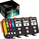 6-Pack Compatible for HP 920XL Ink Cartridge 920 (3xB+CYM) 920XL 920 Ink Cartridge Work in HP OFFICEJET 6000 6500A 6500 7500 Printers