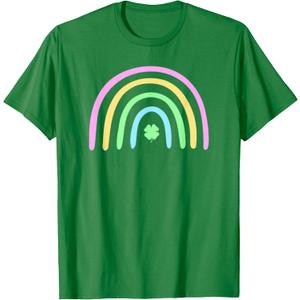 Four Leaf Clover Rainbow St Patrick's Day T-Shirt, XL