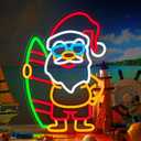 Xuhal Christmas Neon Sign Summer Christmas Decorations LED Neon Sign Light USB Wall Bar Living Room Decor for Winter Decor Party Home Bedroom Office Table Art Gifts(Santa Claus)