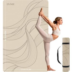 Large Yoga Mat (75.5"x47.6"x0.4"Extra Wide & Thick 10mm, Non-Slip Exercise Mat, High-Density TPE Mat for Yoga Pilates & Home Gym Workouts