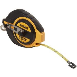 DEWALT Tape Measure, 100-Foot, Self-Lock, Solid Chrome Finish, Rubber Grip (DWHT34036L)