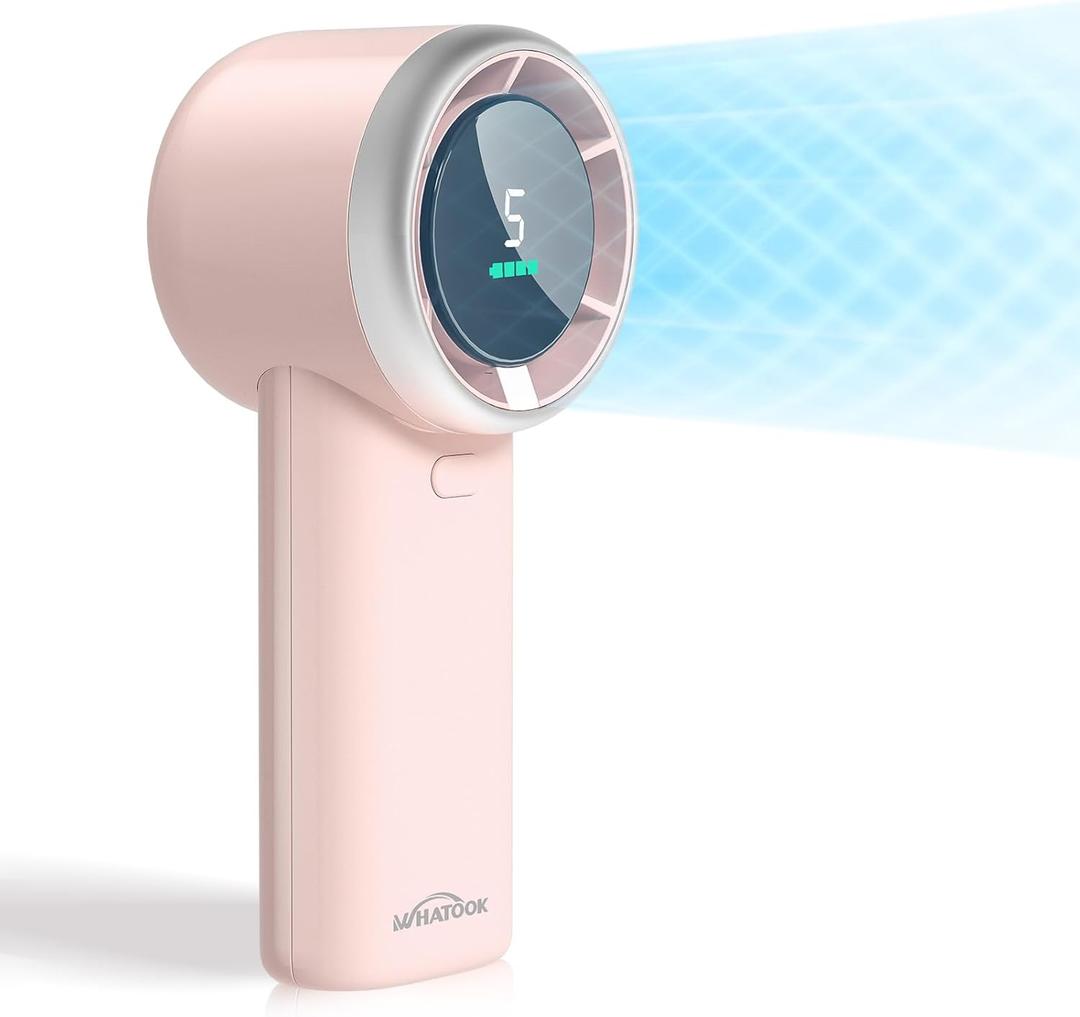 Portable Fan Handheld Mini Fan: High Speed Cooling Fans 10 Hours Battery Life Usb Rechargeable Personal Fans Small Essentials for Women Beach Travel Vacation(Pink)