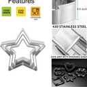 18 Pieces Metal Cookie Cutters, Stainless Steel Molds Flower Square Heart Round Star Shapes for Home Holiday Mother's Day