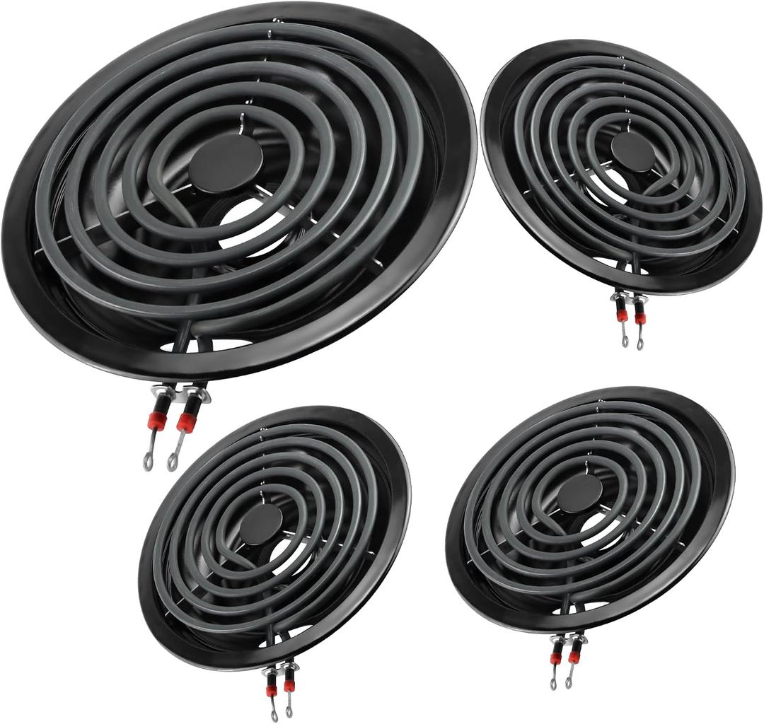 Burner Drip Pan Bowls 5304430149(6")5304430150(8") and Electric Stove Burners MP15YA(6") MP21YA(8") Kit Compatible for Frigi-daire Ken-more Cro-sley Tap-pan Stove by MIFLUS