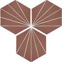 INNO STICKERS 45-Sheet Peel and Stick Backsplash Tile Sticker, 6" x 7" Orange Art Deco Hexagon Flower Vintage Self-Adhesive Wall Tile for Kitchen Bathroom Shower Living Room, Cover 10 Sq. Ft., Terracota