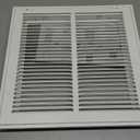14"W x 14"H [Duct Opening Size] Steel Return Air Filter Grille - Removable Face/Door for 1 inch Filters -HVAC Vent Cover Grill - White [Outer Dimensions: 16 5/8"W X 16 5/8"H]