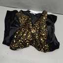 DRESSTELLS Womens Sequin Velvet Holiday Tops Glitter Sparkly Party Blouse Long Sleeve Christmas V-Neck Evening Winter Shirts (Black, M)