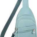 Banelu Small Sling Backpack Crossbody Bags for Women Men, Small Sling Bag Cross Body Bag Fanny Packs Crossbody Purses - Lights Blue