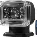 Remote Control LED Search Light,70W 6800lm LED Spotlight for Marine Offroad Pickup Hunting Go Outdoor,6 Inch,360 Rotating,12V 24V Spot Light,1 Strong Magnets