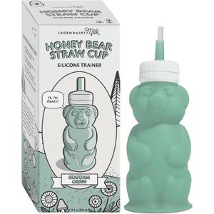 Legendairy Milk Honey Bear Straw Cup Silicone for Babies (Green), 8 oz. Dishwasher Safe, Food Grade Silicone, Honeybear Sippy Cup for Ages 4+ Months