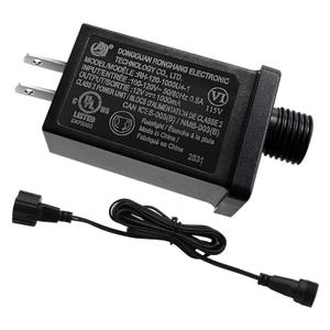 12V 12W Low Voltage Transformer with Extension Cord Class 2 Power Supply Replacement Yard Inflatable Adapter Model RH-120V1000U4-1 Waterproof Ip44 US Plug for Christmas String Light Decorations