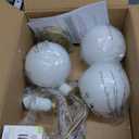 3-Light Frosted Globe Glass Ceiling Lights, Modern Semi Flush Mount Ceiling Light, Gold Sputnik Chandelier Lighting Fixture for Bedroom Living Room Entryway (Bulb Included), Gold