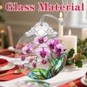 4 x Christmas Ornament, Christmas Decoration, Stained Glass Ornament, Heirloom Keepsakes, Holiday Ornaments, Holiday Presents, Unique Xmas Gifts, Gift Exchange Ornaments, Gift Idea - Orchid Flower