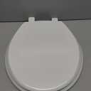 Mayfair Cassel Slow Close Toilet Seat, Easy Clean, Non Slip Premium Wood Seat, Easy Install, Made in USA, Round, White
