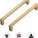 Ravinte 5 Pack Solid 5 Inch Square Cabinet Handles - Champagne Bronze Pulls for Drawers and Kitchen Cabinets - Hardware Handles