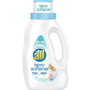 all Concentrated Fabric Softener Liquid, 40 Loads-Free & Clear-32 oz