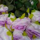 32 Pcs Light Purple Artificial Flowers Bulk, 20" Silk Gradient Blush Purple Real Touch Roses for DIY Wedding Bridal Valentine's Day Bouquets Centerpieces Home Decor