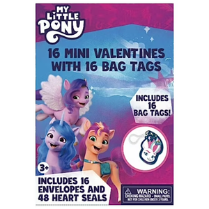 My Little Pony 16 Mini Valentines With 16 Bag Tags 3+