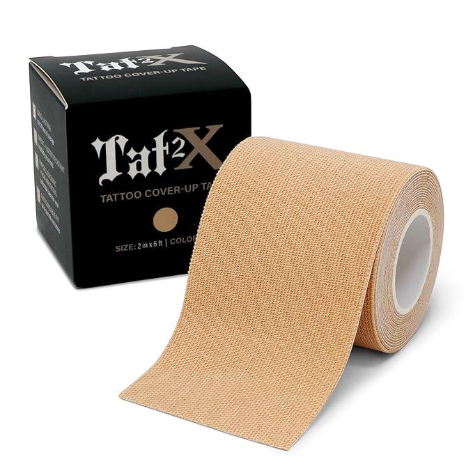 Tattoo Cover Up Tape – New Long Lasting Adhesive – Sweat-Resistant, Water-Resistant, Hypoallergenic, Breathable, Latex-Free – Easy Apply To Neck, Fingers, Hands – Light – 6ft x 2in Roll