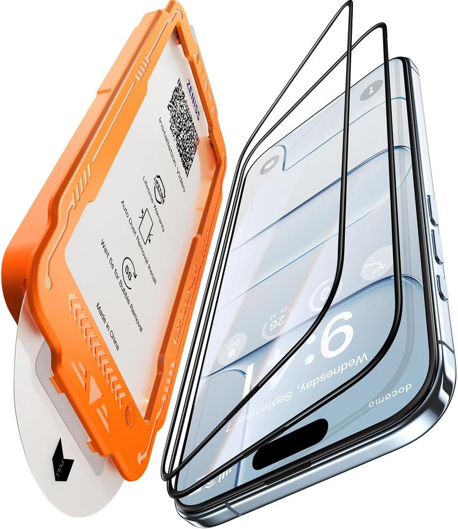 NeverBreak 9H+ Hardness for iPhone Air Screen Protector 12FT Military Grade Protection (Scratch, Shatter, Drop Resistance) Tempered Glass Full Edge Coverage 6.5", 2025, 2 Pack with De-Bubble Card (Clear)