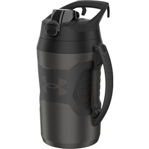 Under Armour Half Gallon Water Bottle Insulated, 64oz Insulated Water Bottle with Handle, Sports Water Jug, Fence Hook, Leak Resistant, for Baseball, Football & More (Jet Grey/Black)