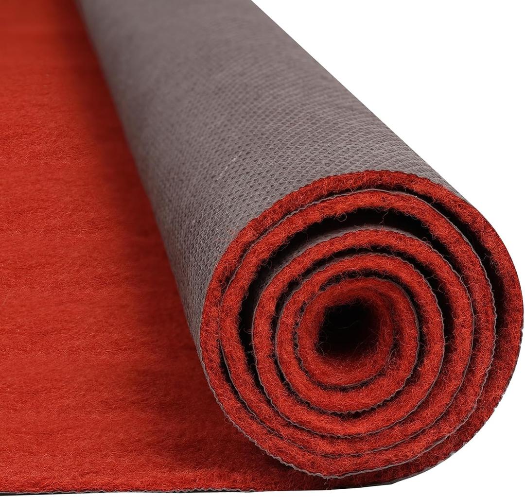 450GSM Thick Dark Red Carpet Runner, 3x10 FT Event Carpet,with TPR Rubber Non-Slip Backing for Wedding, Party, Indoor & Outdoor Use