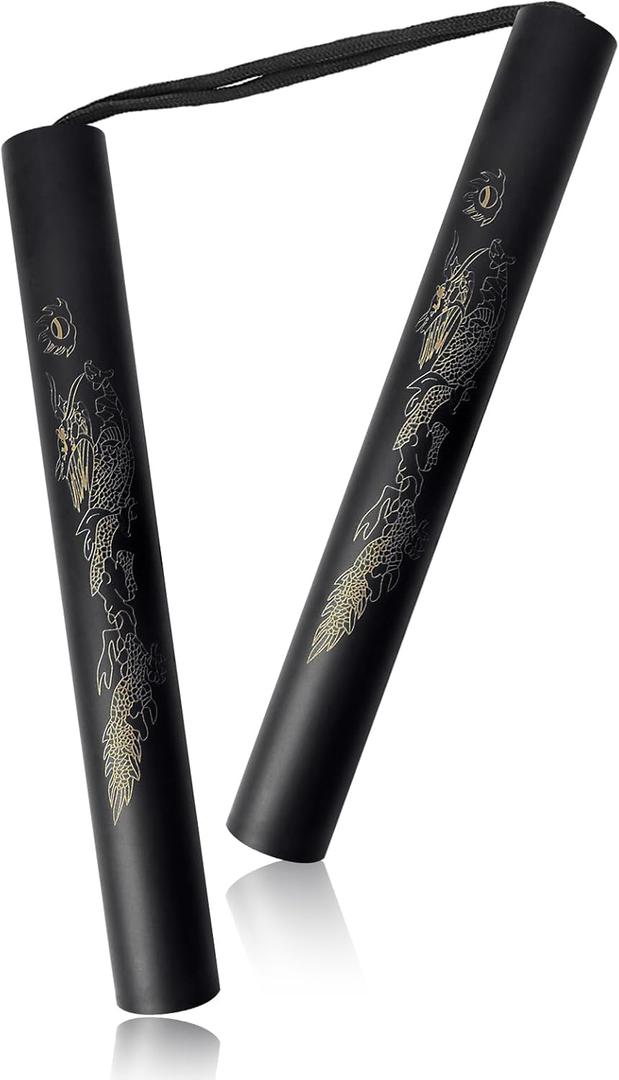 1 Pack Foam Rubber Training Sticks, Black Martial Arts Sticks for Beginner Practice, 10 x 1.3 Inches