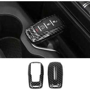 for RAM Key Fob Cover, Carbon Fiber Remote Control Cover Smart Key Protector Key Case Shell Holder for 2018-2023 Dodge RAM 1500 2500 3500 Accessories, ABS