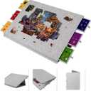 Lavievert 2000 Piece Tilting & Foldable Puzzle Table with 2-in-1 Designed Stand & Cover, Lightweight Felt Puzzle Plateau with 6 Colored Drawers, Portable Jigsaw Puzzle Board for Adults Light Gray
