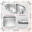 Rtteri 3 Pcs Serving Trays with Bow Knot, Silver Stainless Steel Embossed
