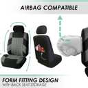 FH Group Front Set Premium Cloth Car Seat Covers for Low Back Car Seat with Removable Headrest, Universal Fit, Airbag Compatible Seat Cover for SUV, Sedan, Beige (Gray)