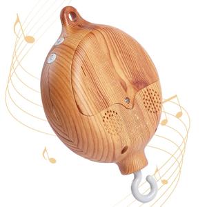 Baby Crib Mobile Musical Box - Mobile Rotary Music Box Imitation Wood - Music Box with Rotating Hook -Crib Mobile Motor Battery Operated Plays 12 Tunes Crib Toys Attachments (Without Arm)