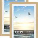 13x19 Picture Frame Set of 2, Wood Frame with Real Glass, Wide Border, 13X19 in
