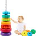 LBAIBB Spinning Stacking Toys,Spin Toy for Toddlers 1-3,Montessori Toys for 1 Year Old,Rainbow Spin Tower,Autism Sensory Learning Toy,Suitable for Gifts for Boys and Girls