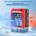 Misting Fan Portable Compatible for Milwaukee 18V Battery(No Battery) or USB Powered, Cooling Fan for Bedroom with 7 Lights, 8H Timer, 1600ML Water Tank for Outside Camping Tent Room Office Desk