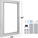 INNOVART Enclosed Bulletin Board 36”x24”, Lockable Dry Erase Noticeboard with Aluminum Frame, Outdoor Enclosed Whiteboard Weatherproof, Wall Display Case with Swing-Open Door Information Cabinet