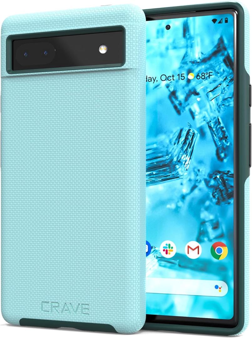 Crave Dual Guard for Google Pixel 6a Case, Shockproof Protection Dual Layer Case for Google Pixel 6a - Aqua