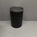 Mbillion Small Trash Can with Swing Lid 2.4 Gallons/9 Liter, Mini Trash Can with lid, Stainless Steel Cylindrical Garbage Can for Home and Office Bathroom Bedroom, for Ground and Desktop(Black)