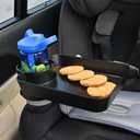 Car Seat Tray, Adjustable Base and Silicone-Supported Anti-Shake Cup Holder, Car Seat Tray for Kids Travel, Car Seat Snack Tray, Car Tray for Toddler, Family Road Trip Essentials for Kids