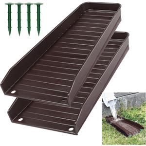 2 Pack Gutter Downspout Extensions, Rain Gutter Downspout Splash Block,Drain Water Downspout Diverter, Gutter Splash Guards for Rainwater Drainage,16.3Inch (Brown) 2 Pack Gutter Downspout Extensions, Rain Gutter Downspout Splash Block,Drain Water Downspout Diverter, Gutter Splash Guards for Rainwater Drainage,16.3Inch (Brown)
