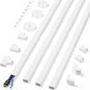 Cord Covers for Wires on Wall Extra-Long, 13.12ft TV Cord Hider Kit, Paintable Cable Management Concealer, TV Wire Hider for Wall, White Cable Raceway Channel, 4 x L39in x W0.95in x H0.55in
