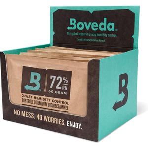Boveda 72% Two-Way Humidity Control Packs For Wood Humidifier Boxes  12 Pack  Moisture Absorbers  Humidifier Packs  Individually Wrapped Hydration Packets (Standard/Up to 25 Sticks (12-Pack)) Boveda 72% Two-Way Humidity Control Packs For Wood Humidifier Boxes  12 Pack  Moisture Absorbers  Humidifier Packs  Individually Wrapped Hydration Packets (Standard/Up to 25 Sticks (12-Pack))