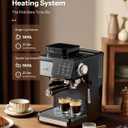 UDI 20Bar Espresso Machine with 20 Grind Settings - Touchscreen Control, Auto Grind (Single/Double Cup), Steam & Self-Cleaning, Quick Brew Café-Quality Coffee Maker for Home​