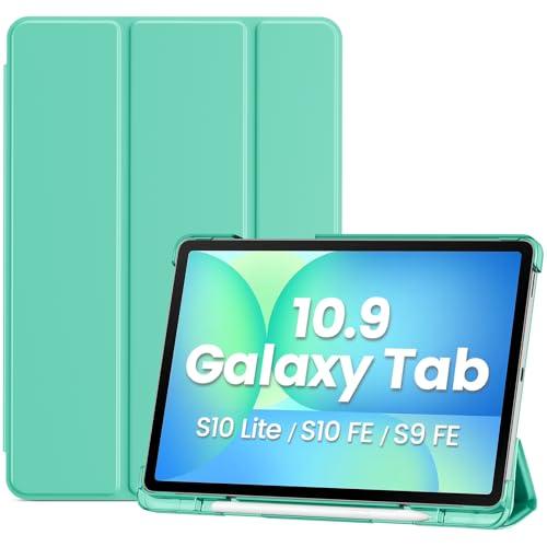 ProCase Smart Case for Galaxy Tab S10 Lite/S10 FE/S9 FE 10.9 Inch with S Pen Holder, Slim Trifold Stand Folio Hard Back Shell Protective Cover for 10.9" Galaxy Tab S10 Lite/S10 FE/S9 FE -Mint