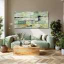 Framed Sage Green Wall Decor Modern Abstract Wall Art Neutral Brush Strokes Canvas Pictures for Living Room Graffiti Wall Art for Dining Room Home 24x48 Inch