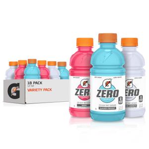 Gatorade G Zero Sports Drink, Glacier Freeze, Glacier Cherry, Berry Variety Pack, 12 Fl Oz (Pack of 18) (EXP 12/24/25)