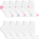 Fruit of the Loom Women's Everyday Soft Cushioned No Show Socks (4-10, White Assorted 2)